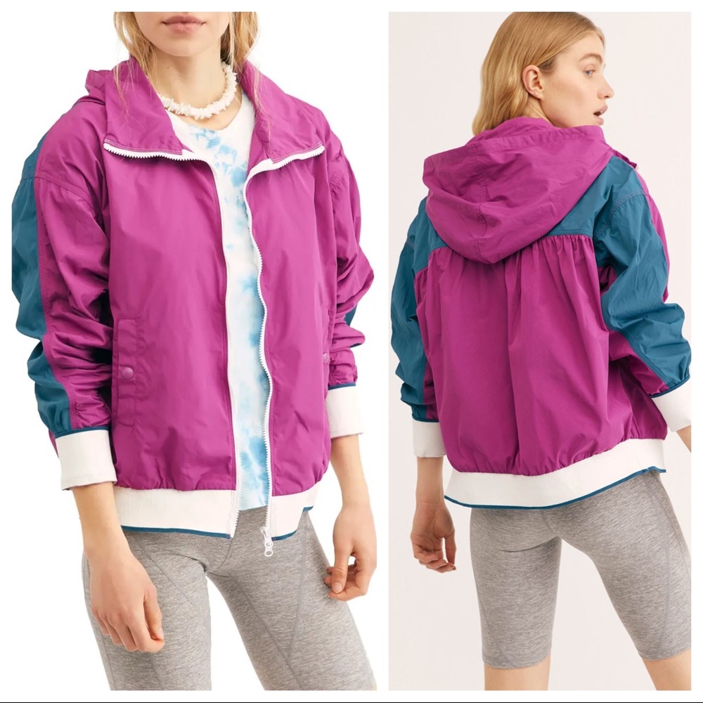 Free People Colorblock Highline Bomber Jacket XS‎